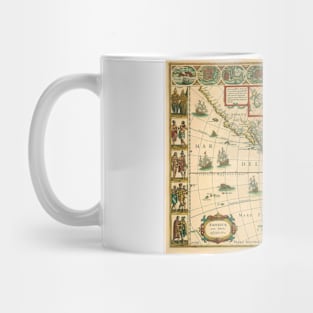 Antique Map of the Americas by Willem Janszoon Blaeu Mug